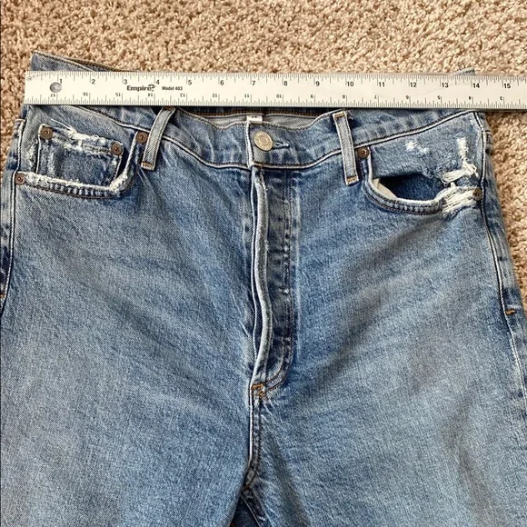 Agolde Nico HighWaist ButtonFly Distressed Jeans A093D-3002 Organic Cotton. 28 - Picture 13 of 15